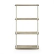 Furinno TURN-N-TUBE Engineered Wood 4-Tier Shelf Display Rack in Sonoma Oak