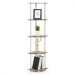 Furinno TURN-N-TUBE Engineered Wood 5-Tier Corner Display Rack in Sonoma Oak