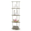 Furinno TURN-N-TUBE Engineered Wood 5-Tier Corner Display Rack in Sonoma Oak