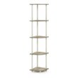 Furinno TURN-N-TUBE Engineered Wood 5-Tier Corner Display Rack in Sonoma Oak