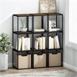 Furinno MORETTI Engineered Wood 1-Tier Stackable Shelf in Columbia Walnut