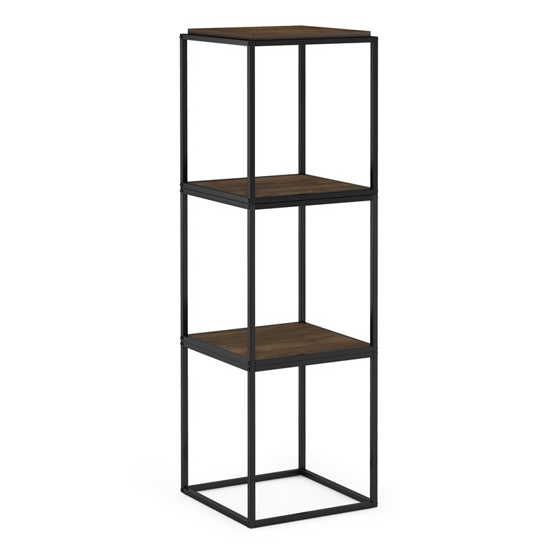 Furinno MORETTI Engineered Wood 1-Tier Stackable Shelf in Columbia Walnut