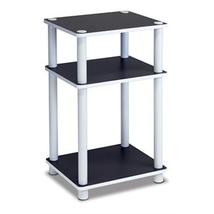 Furinno JUST Turn-N-Tube Engineered Wood 3-Tier End Table in White