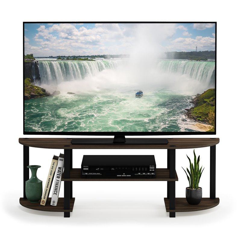 Furinno TURN-S-TUBE Wood TV Entertainment Center for TV up to 55