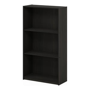 Furinno BASIC Engineered Wood 3-Tier Bookcase Storage Shelves in Espresso
