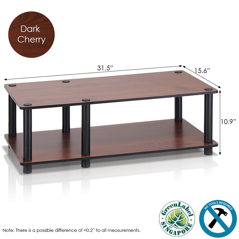 Furinno JUST Wood No Tools Mid TV Stand for TV up to 31