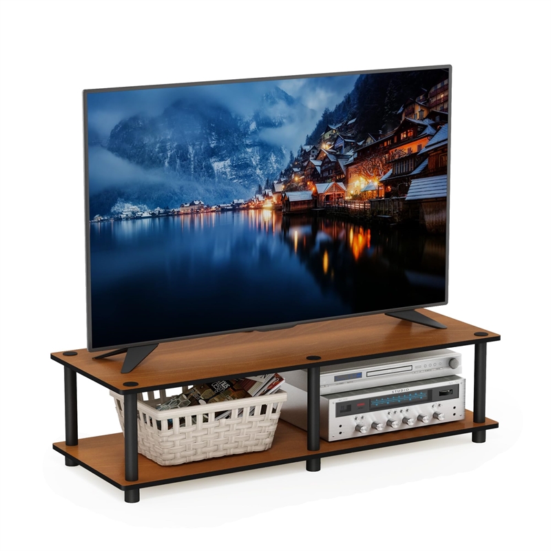Furinno JUST Wood No Tools Wide TV Stand for TV up to 46