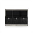 Furinno BASIC Wood 3x2 Bookcase Storage w/Bins in French Oak Gray/Black
