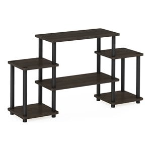 Furinno TURN-N-TUBE Wood Entertainment Center for TV up to 25&quot in Brown/Black