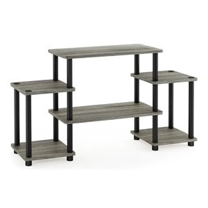 Furinno TURN-N-TUBE Wood Entertainment Center for TV up to 25&quot in Oak Gray/Black