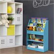 Furinno Lova Engineered Wood Magazine/Bookshelf with Storage in Light Blue