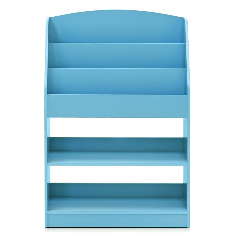 Furinno Lova Engineered Wood Magazine/Bookshelf with Storage in Light Blue