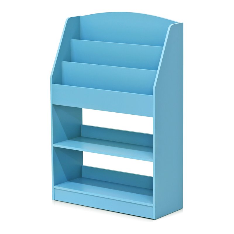 Furinno Lova Engineered Wood Magazine/Bookshelf with Storage in Light Blue