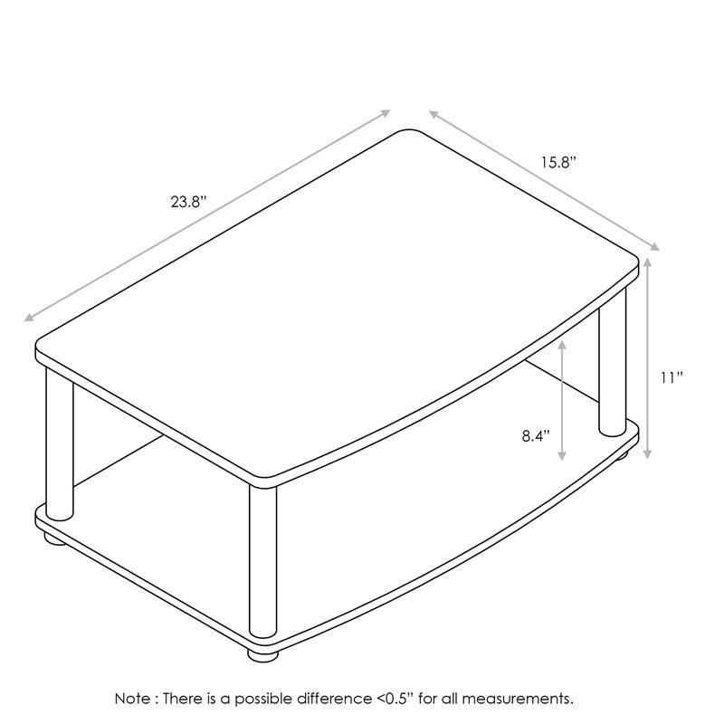 Furinno TURN-N-TUBE Wood Elevated TV Stand for TV up to 25