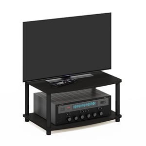 Furinno TURN-N-TUBE Wood Elevated TV Stand for TV up to 25&quot in Espresso/Black