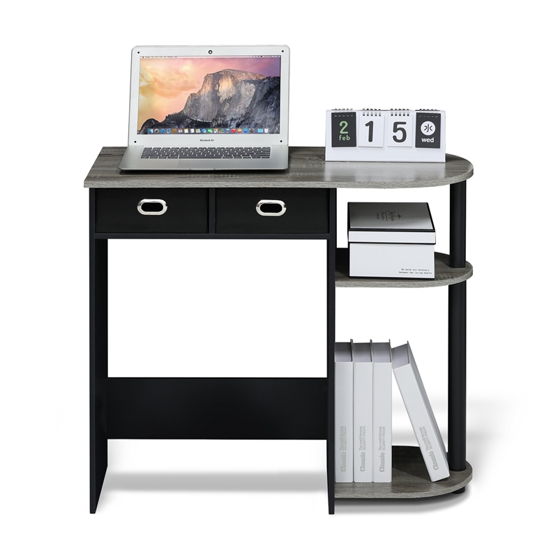 Furinno Go Green Wood Home Laptop Notebook Computer Desk in Oak Gray/Black