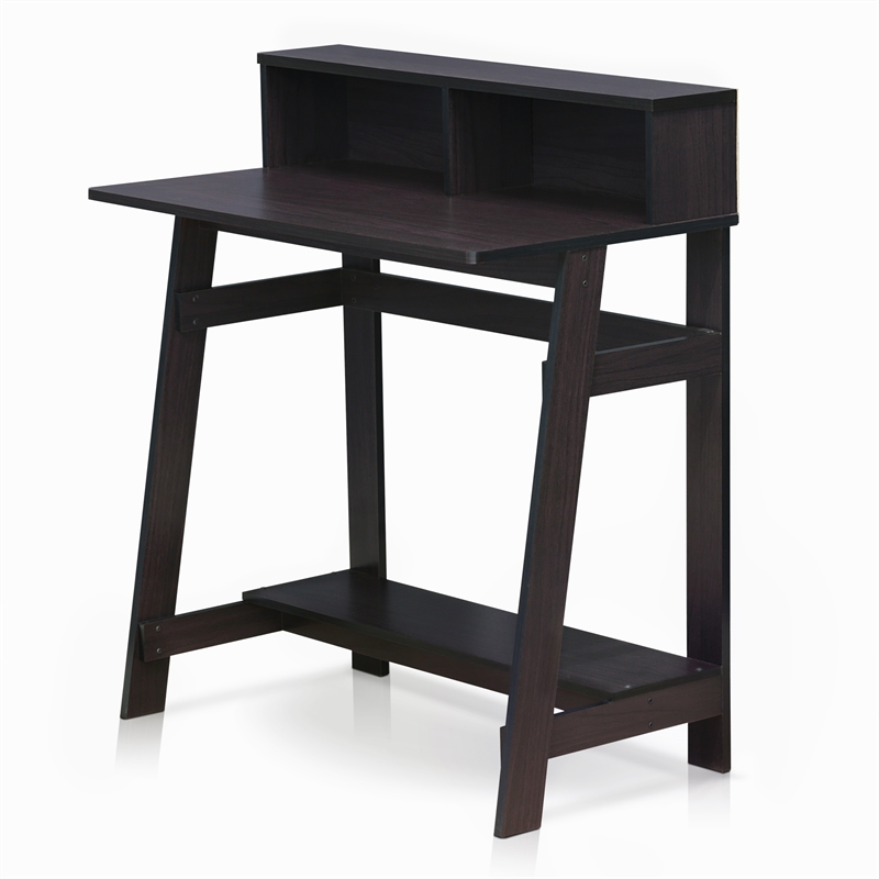 Furinno Engineered Wood SIMPLISTIC A Frame Computer Desk in Dark Walnut