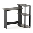 Furinno ABBOTT Wood Corner Computer Desk with Bookshelf in French Oak Gray/Black