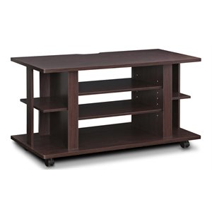 Furinno INDO Wood 4-Tier Tatami TV Stand for TV up to 44&quot in Espresso