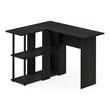 Furinno ABBOTT Engineered Wood L-Shape Desk with Bookshelf in Espresso/Black