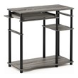 Furinno ABBOTT Wood Computer Desk with Bookshelf in French Oak Gray/Black