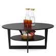 Furinno JAYA Contemporary Engineered Wood Oval Coffee Table in Walnut