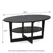 Furinno JAYA Contemporary Engineered Wood Oval Coffee Table in Walnut