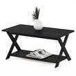 Furinno Modern Engineered Wood SIMPLISTIC Criss-Crossed Coffee Table in Espresso