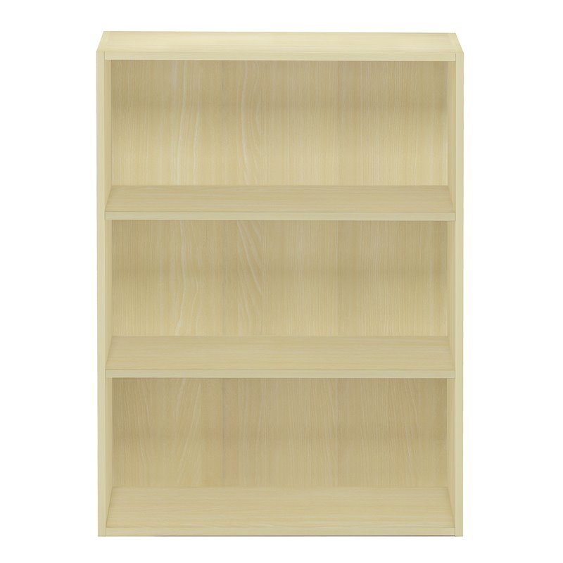 Furinno PASIR Engineered Wood 3-Tier Open Shelf in Steam Beech/Natural
