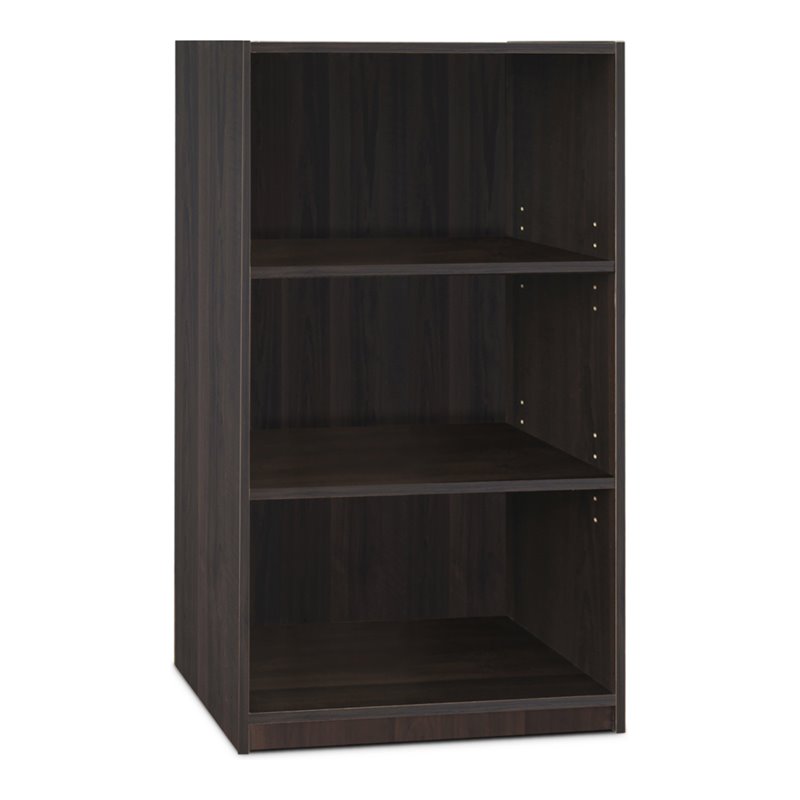Furinno JAYA Wood Simple Home 3-Tier AdJUSTable Shelf Bookcase in Espresso