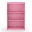 Furinno JAYA Wood Simple Home 3-Tier AdJUSTable Shelf Bookcase in Pink