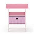 Furinno ANDREY Engineered Wood End Table with Bin Drawer in Light Pink
