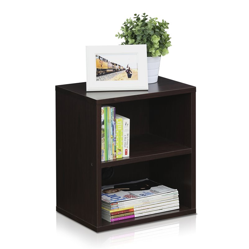 Furinno INDO Engineered Wood 3-Tier Petite Audio Video Display Shelf in Espresso