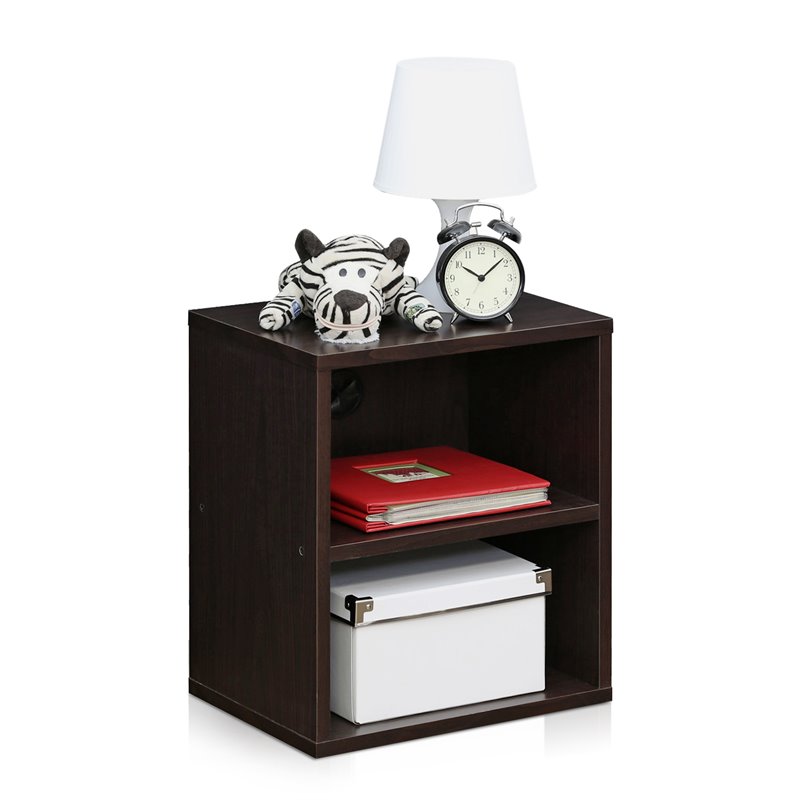 Furinno INDO Engineered Wood 3-Tier Petite Audio Video Display Shelf in Espresso