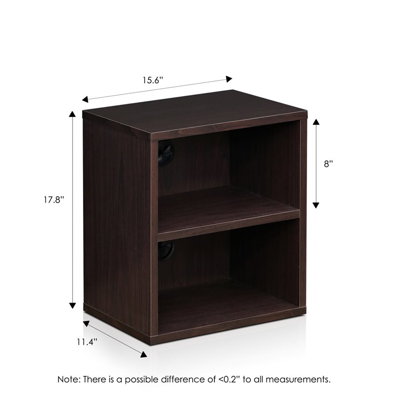 Furinno INDO Engineered Wood 3-Tier Petite Audio Video Display Shelf in Espresso