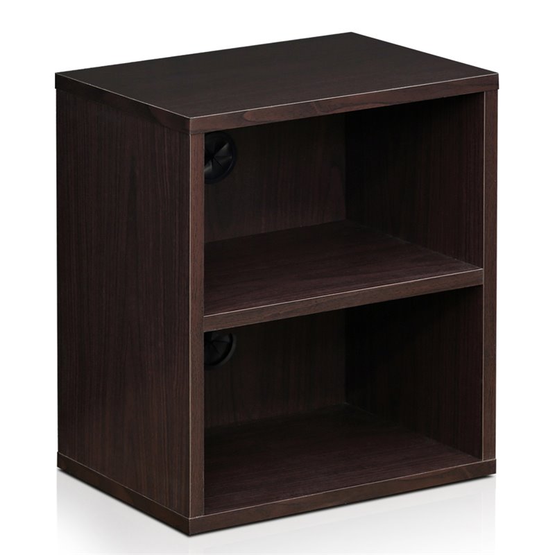 Furinno INDO Engineered Wood 3-Tier Petite Audio Video Display Shelf in Espresso