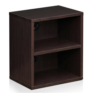 Furinno INDO Engineered Wood 3-Tier Petite Audio Video Display Shelf in Espresso