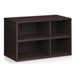 Furinno INDO Engineered Wood 2x2 Petite Audio Video Storage Shelf in Espresso