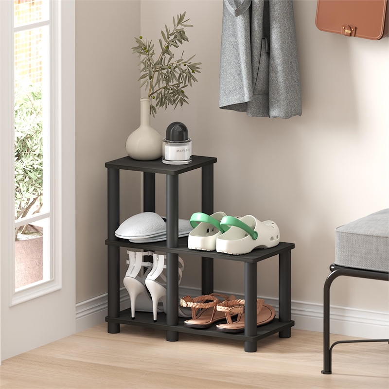 Furinno TURN-N-TUBE Engineered Wood Accent Decorative Shelf in Espresso/Black