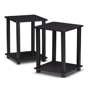 Furinno Engineered Wood SIMPLISTIC End Table in Dark Walnut (Set of 2)