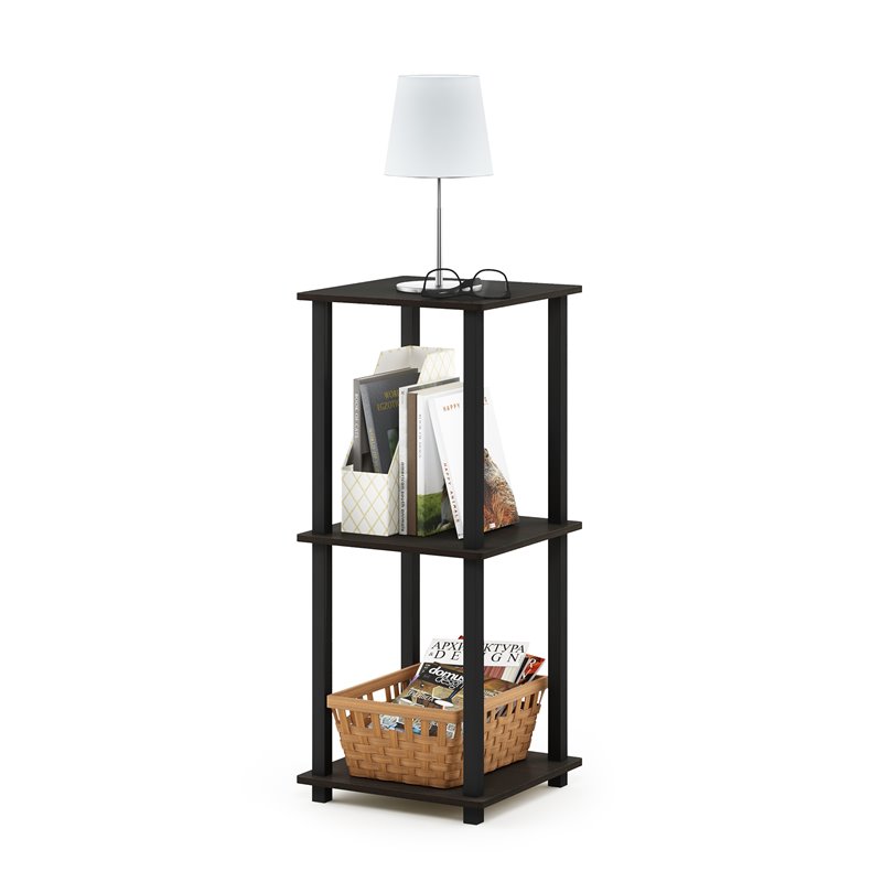 Furinno Engineered Wood SIMPLISTIC End Table in Espresso/Black (Set of 2)