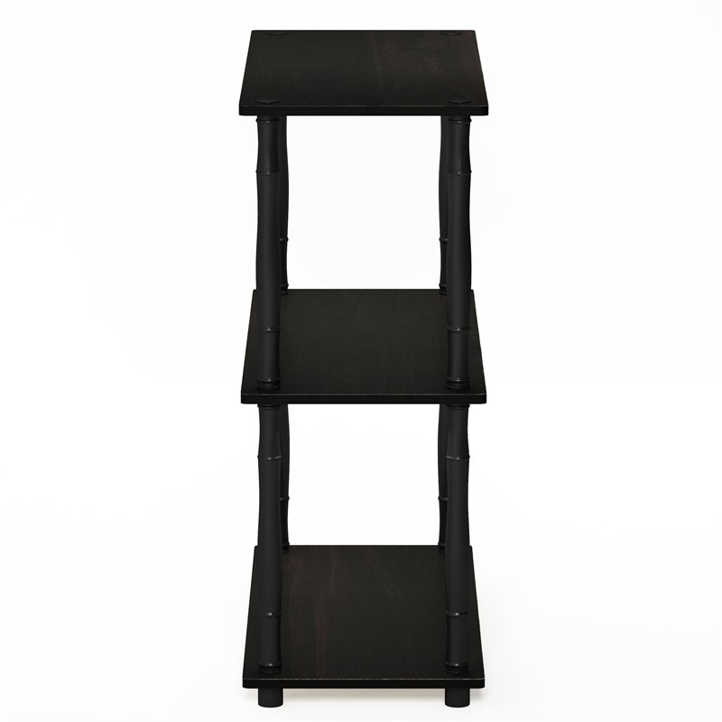 Furinno TURN-N-TUBE Wood 3-Tier Shelf Display Rack w/ CLASSIC Tubes in Espresso