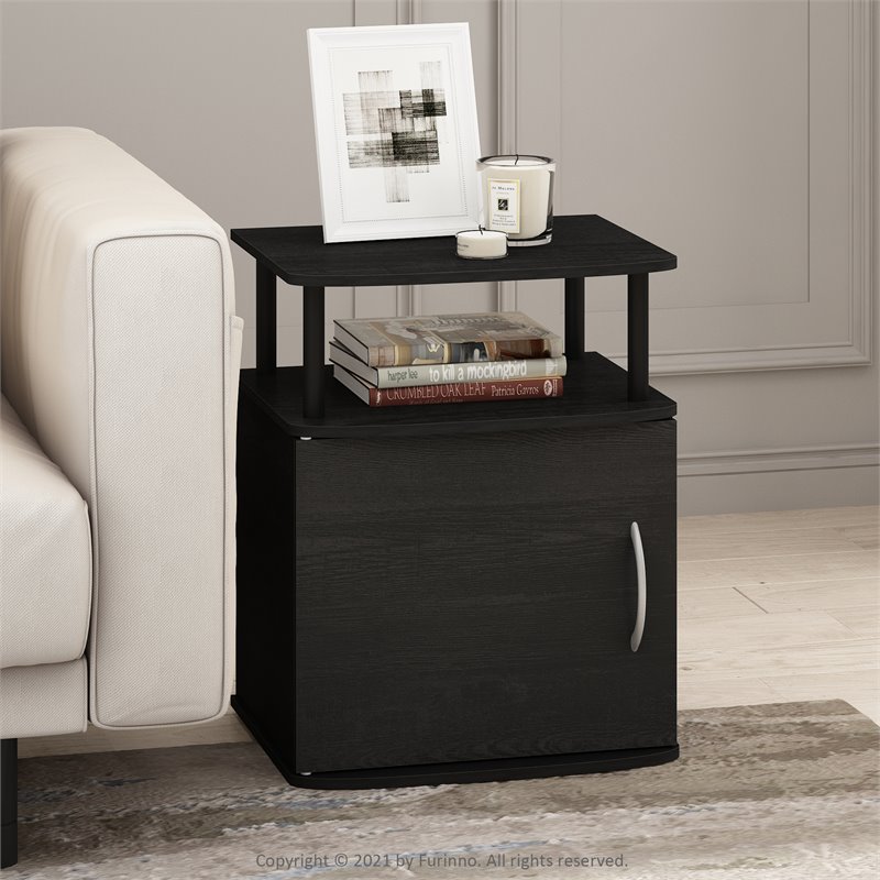 Furinno JAYA Contemporary Engineered Wood Utility Design End Table in Black