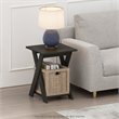 Furinno Modern Engineered Wood SIMPLISTIC Criss-Crossed End Table in Espresso