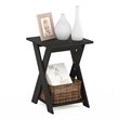 Furinno Modern Engineered Wood SIMPLISTIC Criss-Crossed End Table in Espresso