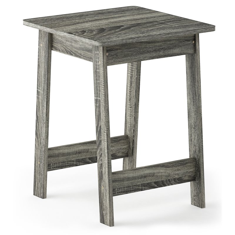 Furinno Contemporary Engineered Wood BEGINNING End Table in French Oak Gray