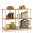 Furinno TURN-N-TUBE Wood 3-Tier Double Size Storage Display Rack in Natural