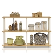 Furinno TURN-N-TUBE Wood 3-Tier Double Size Storage Display Rack in Natural