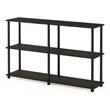 Furinno TURN-N-TUBE Wood 3-Tier Double Size Storage Display Rack in Espresso