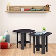 Furinno Engineered Wood Simple Design End Table in Dark Walnut (Set of 2)